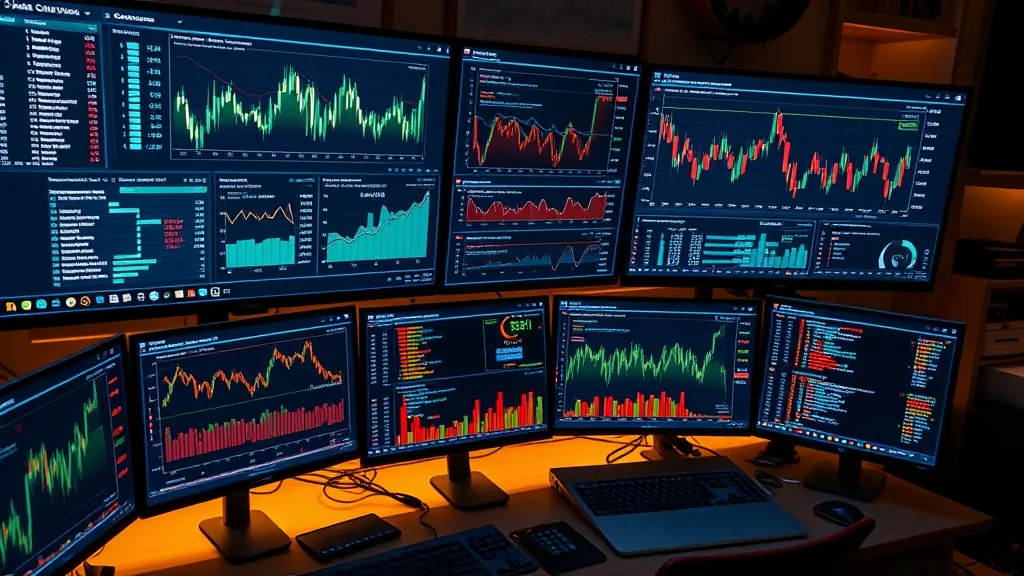 Professional financial data analysis workspace with multiple