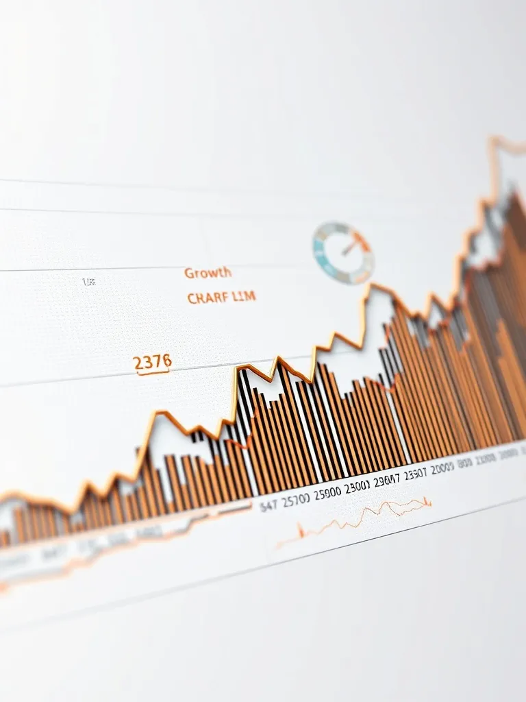A detailed technical chart showing financial growth curves a